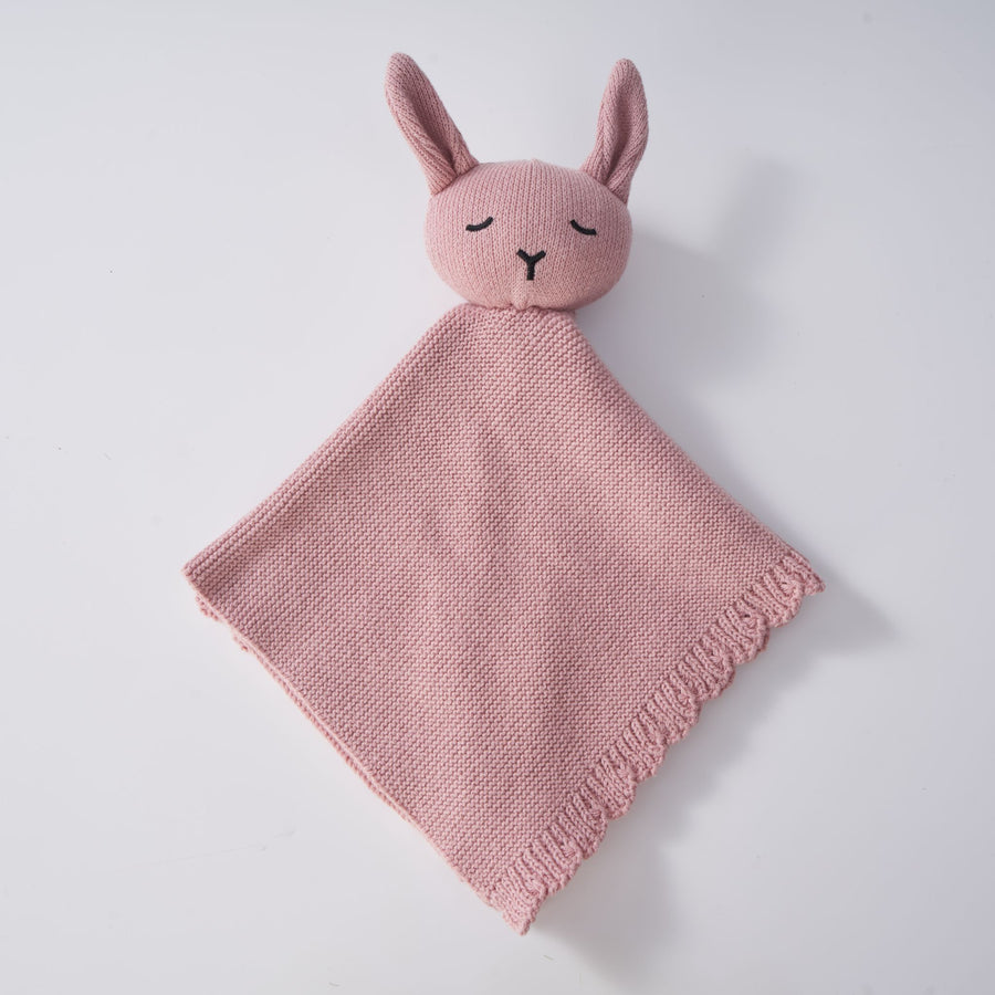 Knitted Lovey Comforter - Flamingo Pink