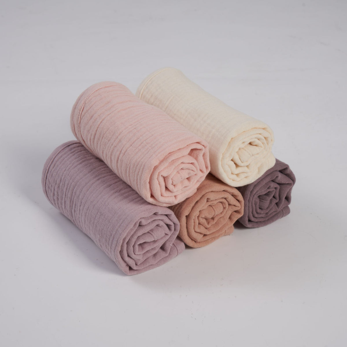 Organic muslin burp cloths in Lavender Blush