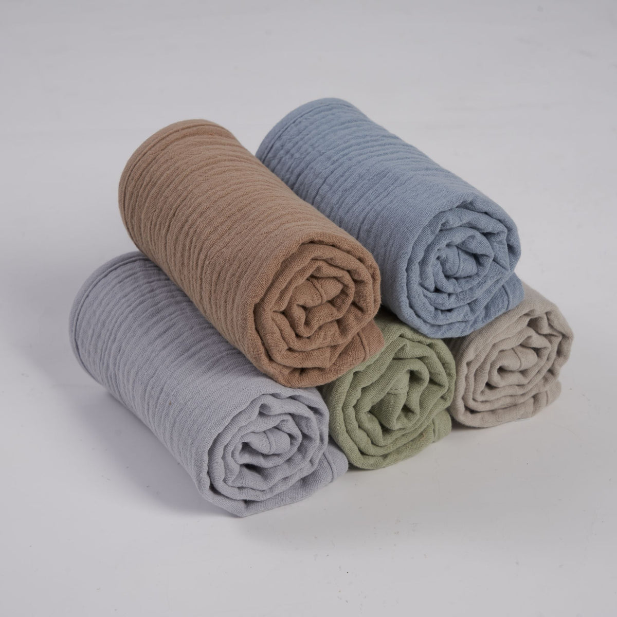 Organic muslin burp cloths in Earth and Sky