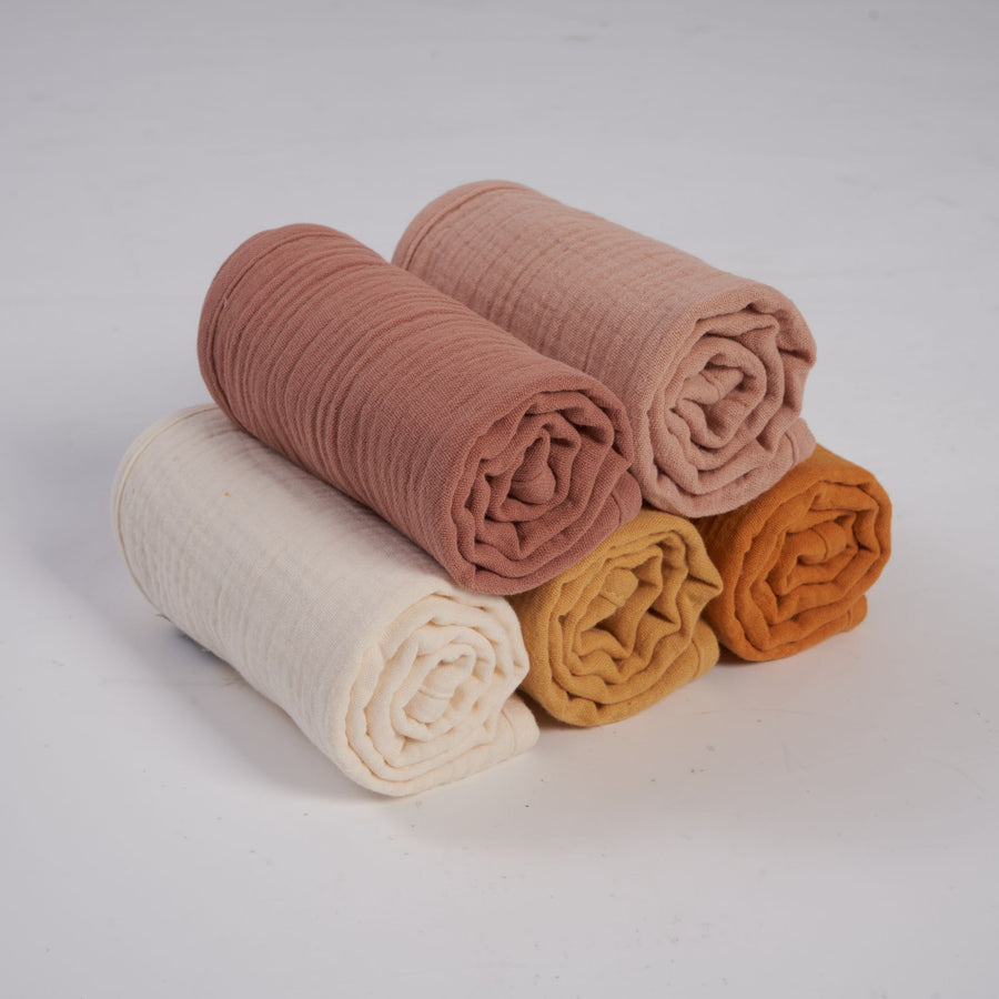 Organic Muslin Burp Cloths - Golden Harvest 5 Pack
