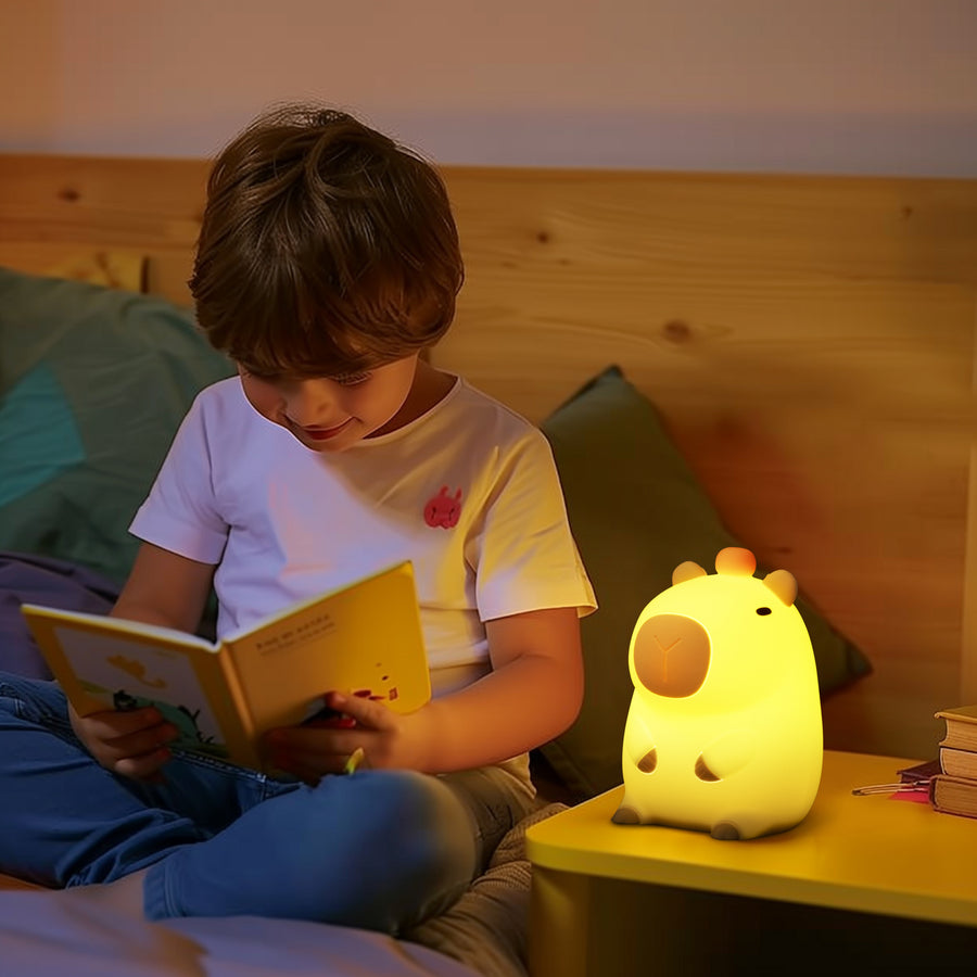 LED Night Light USB Rechargeable Touch Control Bedtime Lamp - Capybara