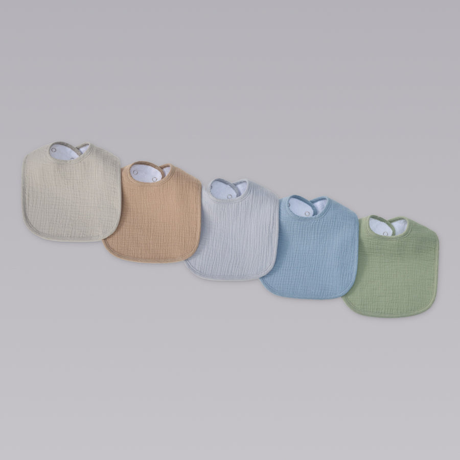 Organic Muslin Baby Bibs - Earth and Sky 5 Pack