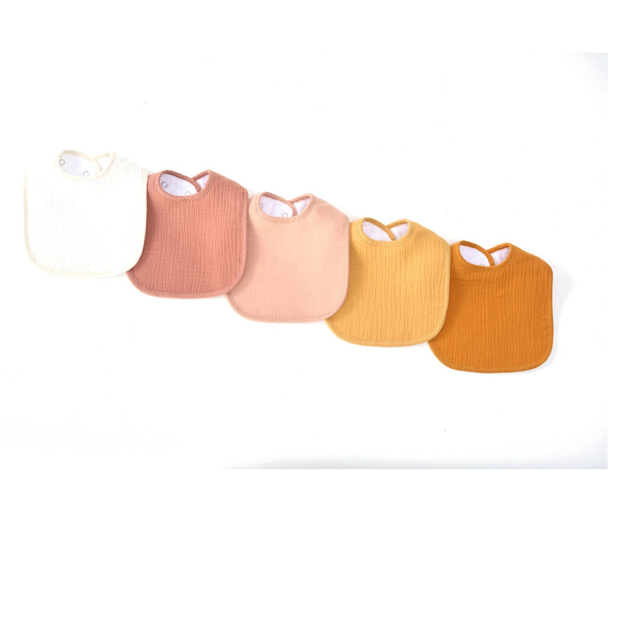 Organic Muslin Baby Bibs - Golden Harvest 5 Pack