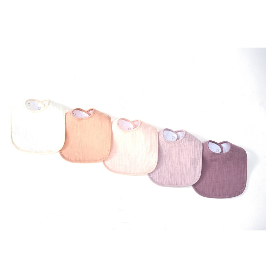Organic Muslin Baby Bibs - Lavender Blush 5 Pack