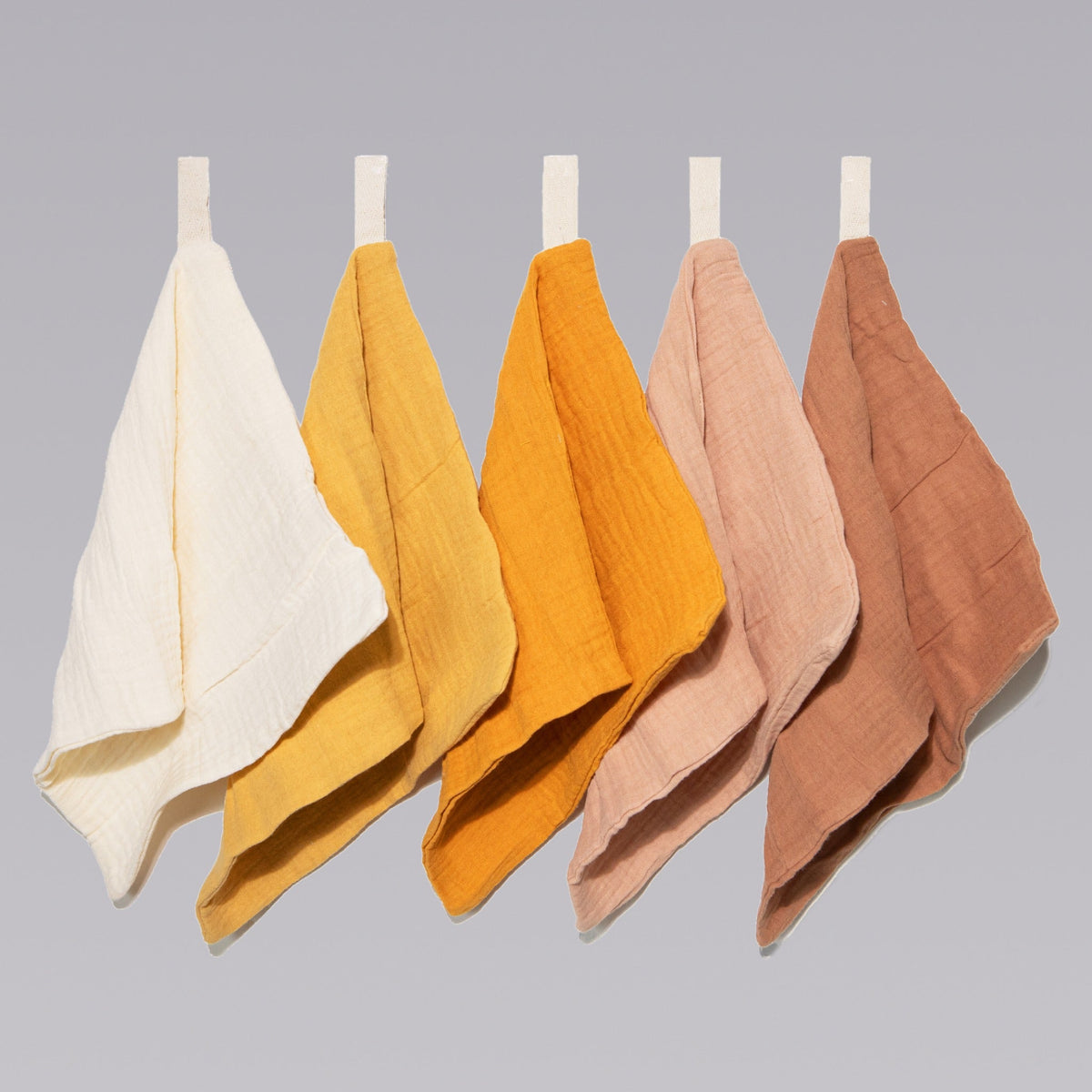 Organic muslin wash cloths in Golden Harvest