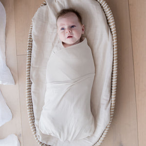 Baby wearing Stretchy Swaddle Baby Blanket