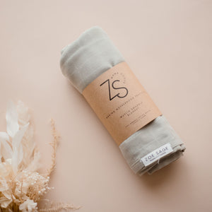 Muslin Swaddle Blanket | Sage Green (Organic)