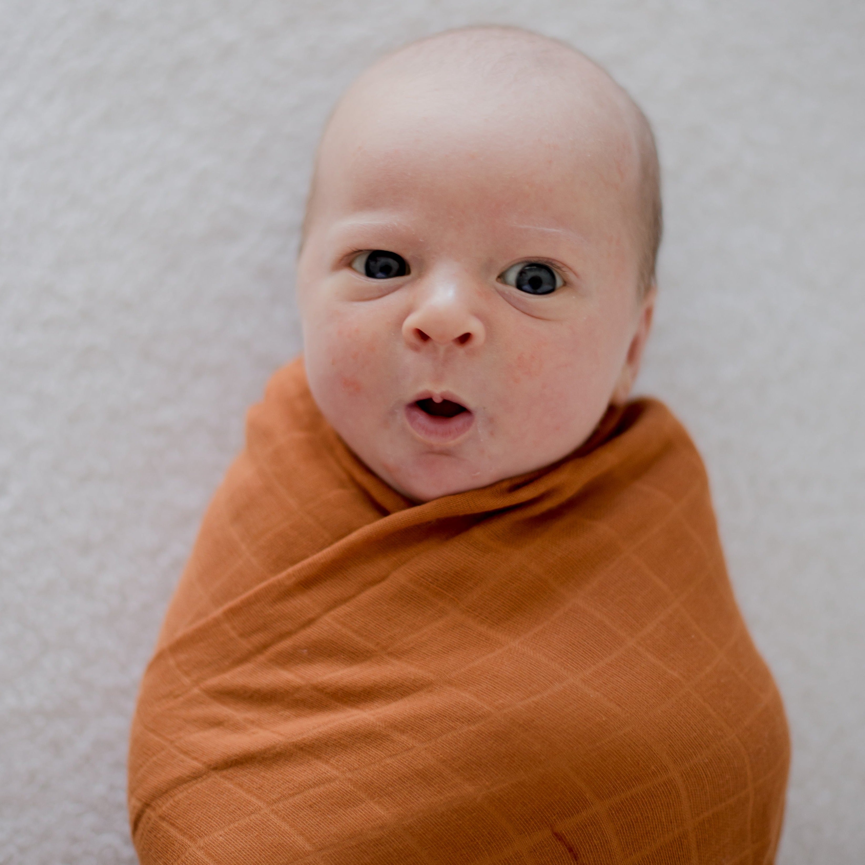 Organic Cotton Muslin Swaddle Wrap 120cm | Savannah Rust
