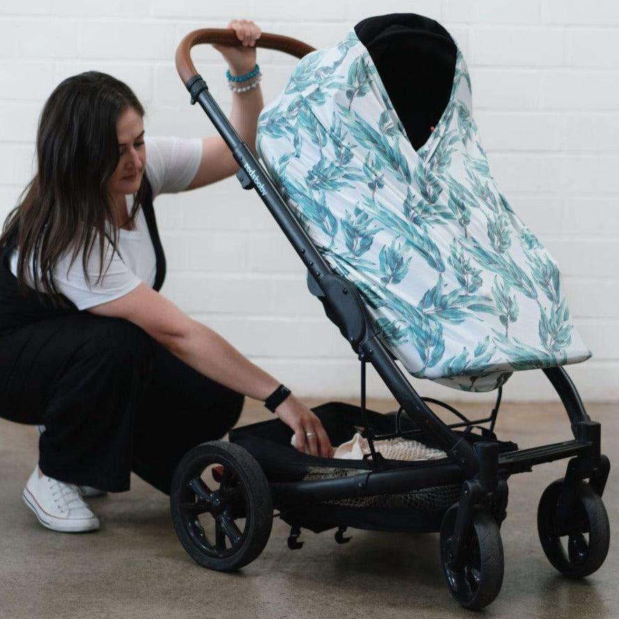  Blue Gum Leaf Baby carrier with baby troller